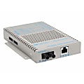 Omnitron OmniConverter SL 10/100 PoE Ethernet Fiber Media Converter Switch RJ45 ST Single-Mode 30km Wide Temp - 1 x 10/100BASE-TX; 1 x 100BASE-LX; DC Powered; Lifetime Warranty 1 thumbnail image