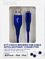 Ativa® Lightning To USB Type-A Cable, 6', Navy, 45403 1 thumbnail image