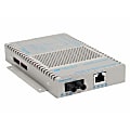 Omnitron OmniConverter 10/100 PoE+ Ethernet Fiber Media Converter Switch RJ45 ST Single-Mode 30km Wide Temp - 1 x 10/100BASE-TX; 1 x 100BASE-LX; DC Powered; Lifetime Warranty 1 thumbnail image
