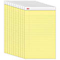 Office Depot® Brand Writing Pads, 8 1/2" x 14", Legal/Wide Ruled, 50 Sheets, Canary, Pack Of 12 Pads