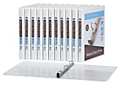 Office Depot® Brand Heavy-Duty Easy-Open View Binders, 1/2" Round Rings, White, Set Of 12 Binders 1 thumbnail image