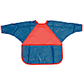 Children's Factory Washable Smocks, Small, 18 Months - 3 Years, Red/Blue, Pack Of 3