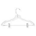 Honey-Can-Do Suit Hangers With Clips, Clear, Pack Of 12