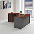 Bush Business Furniture 60"W Bow Front L-Shaped Corner Desk, Hansen Cherry, Standard Delivery - BDL002HCL 1 thumbnail image