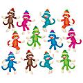 Trend Sock Monkeys Collection Accents Labels - 36 (Monkey) Shape - Durable, Reusable - 6" Height - Teal, Magenta, Green, Blue, Orange, Brown - 36 / Set
