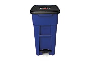 Rubbermaid® Commercial BRUTE® Rectangular Polyethylene Rollout Bin, Step-On, 30 Gallons, Blue 1 thumbnail image