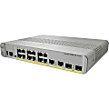 Cisco 3560CX-8PC-S Layer 3 Switch - 8 Ports - Manageable - 10/100/1000Base-T, 1000Base-X - 3 Layer Supported - 2 SFP Slots - PoE Ports - Desktop, Rack-mountable, Rail-mountable - Lifetime Limited Warranty