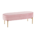 LumiSource Chloe Storage Bench, Gold/Blush Pink
