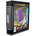 Storex Dura Grip D-ring Black View Binders - 2" Binder Capacity - 540 Sheet Capacity - D-Ring Fastener(s) - Polypropylene, Rubber - Black - PVC-free, Spine Label - 1 Each 1 thumbnail image
