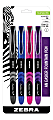 Zebra® Fountain Pens, Fine Point, 0.6 mm, Assorted Barrel Colors, Assorted Ink Colors, Pack Of 4 1 thumbnail image