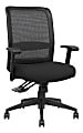 Lorell® Ergonomic Flexible Mesh High-Back Multifunction Chair, Fabric Seat, Black