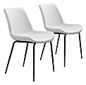 Zuo Modern Byron Dining Chairs, White/Black, Set Of 2 Chairs