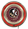 Holland Bar Stool Logo Clock, 15"H x 15"W x 3"D, Florida State Seminoles