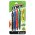 Pilot® G-2™ Mini Retractable Gel Ink Rollerball Pens, Fine Point, 0.7 mm, Assorted Barrels, Assorted Ink Colors, Pack Of 4