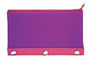 Office Depot® Brand 3-Hole Punched Silicone Pencil Pouch, 10"H x 6"W x 1/2"D, Purple