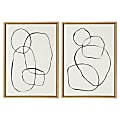 Uniek Kate And Laurel Sylvie Framed Canvas Wall Art Prints, 18" x 24", Modern Circles And Going in Circles Gold, Set Of 2 1 thumbnail image