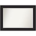 Amanti Art Non-Beveled Rectangle Framed Bathroom Wall Mirror, 30” x 42”, Colonial Black