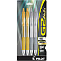 Pilot® G2 Metallics Gel Ink Pens, Fine Point, 0.7 mm, Assorted Barrels, Assorted Ink Colors, Pack Of 4