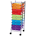 Realspace® 10-Drawer Mobile Organizer, 37 3/4"H x 13 1/8"W x 15 3/4"D, Multicolor