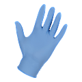 Genuine Joe Disposable Powdered Nitrile Industrial Gloves, Small, 5 Mil, Light Blue, Box Of 100