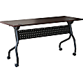 Lorell® Flip Top Training Table, 48"W, Mahogany/Black 1 thumbnail image