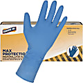 Genuine Joe Heavy-Duty Disposable Powdered Industrial Latex Gloves, Large, 14 Mil, Dark Blue, Box Of 50 1 thumbnail image