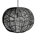 Kenroy Home Snaggle 1-Light Rattan Pendant Lamp, Black 1 thumbnail image