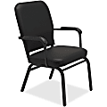 Lorell® Big & Tall Padded Vinyl Seat, Vinyl Back Stacking Chair, 15" Seat Width, Black Seat/Black Frame, Quantity: 2