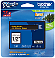 Brother® TZE334 Label Tape, 1/2", Black/Gold