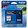 Brother TZ Label Tape Cartridge - 0.50" Width x 26.20 ft Length - 1 Each - White