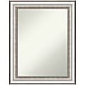 Amanti Art Non-Beveled Rectangle Framed Bathroom Wall Mirror, 29-1/4" x 23-1/4", Salon Silver