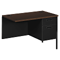 HON® Metro Classic 42"W Right Desk Return, Mocha/Black 1 thumbnail image