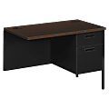 HON® Metro Classic 42"W Right Desk Return, Mocha/Black