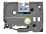 Brother P-Touch TZe Flat Surface Laminated Tape - Permanent Adhesive - 45/64" Width x 26 1/4 ft Length - Thermal Transfer - Blue, Black - 1 Each 1 thumbnail image