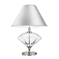 Elegant Designs Colored Glass Table Lamp, 22 3/4"H, White Shade/Silver Base