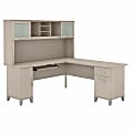 Bush® Furniture Somerset 72"W L-Shaped Desk With Hutch, Sand Oak, Standard Delivery