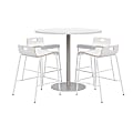 KFI Studios Proof High Bistro Table Set, White/Silver 1 thumbnail image