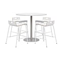 KFI Studios Proof High Bistro Table Set, White/Silver