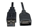 Eaton Tripp Lite Series Universal Reversible USB 2.0 Extension Cable (Reversible A to A M/F), Black, 10 ft. (3.05 m) - USB extension cable - USB (F) to USB (M) - USB 2.0 - 10 ft - molded - black