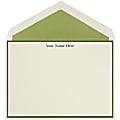 The Occasions Group Stationery Note Cards, 4 1/2" x 6 1/4"W, Flat, Olive Bordered, Ecru Matte, Box Of 25