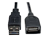 Eaton Tripp Lite Series Universal Reversible USB 2.0 Extension Cable (Reversible A to A M/F), 6 ft. (1.83 m) - USB extension cable - USB (F) to USB (M) - USB 2.0 - 6 ft - molded - black