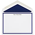 The Occasions Group Stationery Note Cards, 4 1/2" x 6 1/4"W, 30% Recycled, Flat, Midnight Double Border, White Matte, Box Of 25