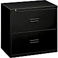 HON® 18"W Lateral 2-Drawer File Cabinet, Metal, Black