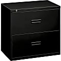 HON® 36"W x 18"D Lateral 2-Drawer File Cabinet, Black 1 thumbnail image