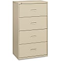 basyx by HON® 400 18"D Lateral 4-Drawer File Cabinet, Putty