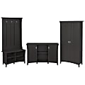 Bush Furniture Salinas Entryway Storage Set With Hall Tree, Shoe Bench And Accent Cabinets, Vintage Black, Standard Delivery 1 thumbnail image
