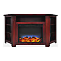 Cambridge® Stratford Electric Corner Fireplace With LED Multicolor Display, Cherry