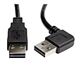 Eaton Tripp Lite Series Universal Reversible USB 2.0 Cable (Right/Left-Angle Reversible A to Reversible A M/M), 6 ft. (1.83 m) - USB cable - USB (M) to USB (M) - USB 2.0 - 3 ft - molded, right-angled connector - black