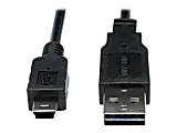 Eaton Tripp Lite Series Universal Reversible USB 2.0 Converter Adapter Cable (Reversible A to 5Pin Mini B M/M), 3 ft. (0.91 m) - USB cable - mini-USB Type B (M) to USB (M) - USB 2.0 - 3 ft - 90° connector, molded - black