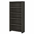 Bush Business Furniture Echo 66"H 5-Shelf Bookcase, Charcoal Maple, Standard Delivery